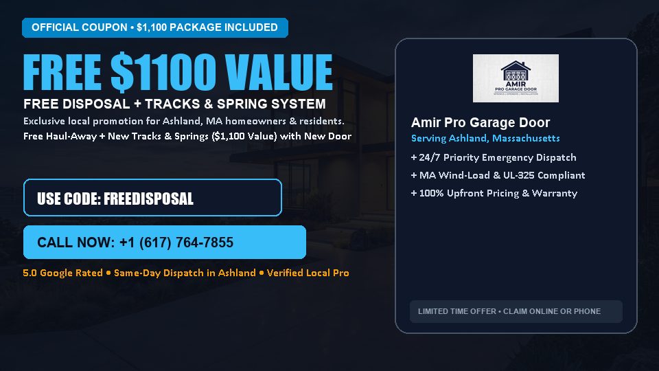 FREE Old Door Haul-Away & Heavy-Duty Tracks in Ashland, MA - Amir Pro Garage Door