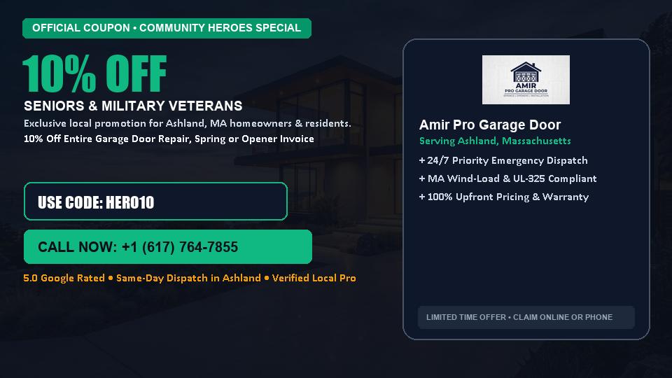 10% OFF Senior, Military & First Responder Discount in Ashland, MA - Amir Pro Garage Door